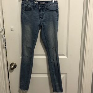 paint splatter blue jeans